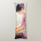 Mädchen im Blumengarten Seitenschläferkissen (Rückseite (Vertikal))