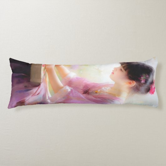 Mädchen im Blumengarten Seitenschläferkissen (Vorderseite)