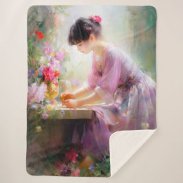 Mädchen im Blumengarten Sherpadecke