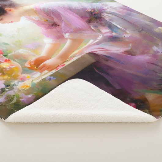 Mädchen im Blumengarten Sherpadecke (3/4)