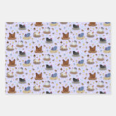 Mädchen im Coop - rosa, lila, minte aqua Geschenkpapier Set (Vorderseite 3)