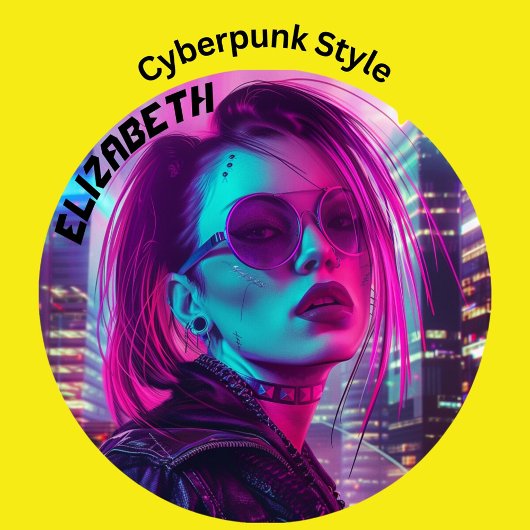 Mädchen im Cyberpunk-Stil Jeansjacke