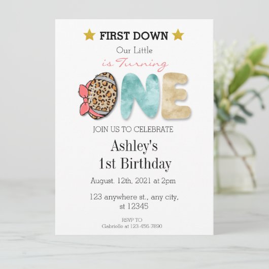 Mädchen im ersten Jahr Einladung (Stehend Vorderseite)