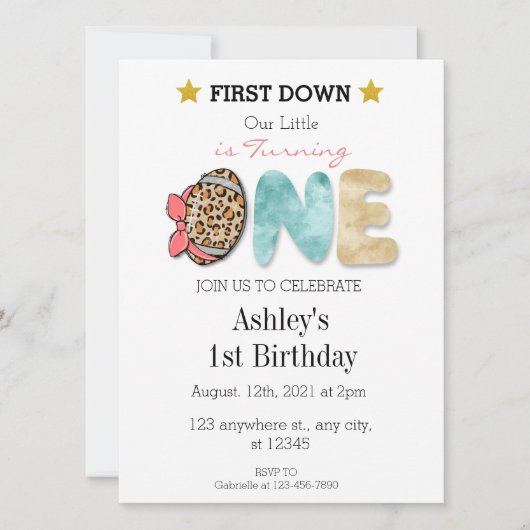 Mädchen im ersten Jahr Einladung (Vorderseite)