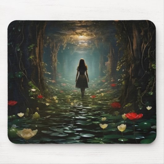 Mädchen im Fantasy-Tunnel Mousepad (Vorne)