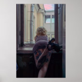 Mädchen im Fenster Poster (Vorne)