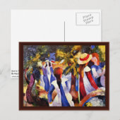 Mädchen im Freien durch Macke-August Postkarte (Vorne/Hinten)