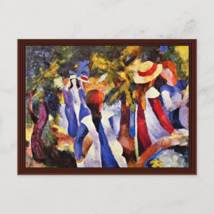 Mädchen im Freien durch Macke-August Postkarte