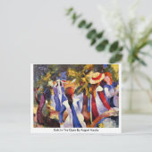 Mädchen im Freien von August Macke Postkarte (Stehend Vorderseite)