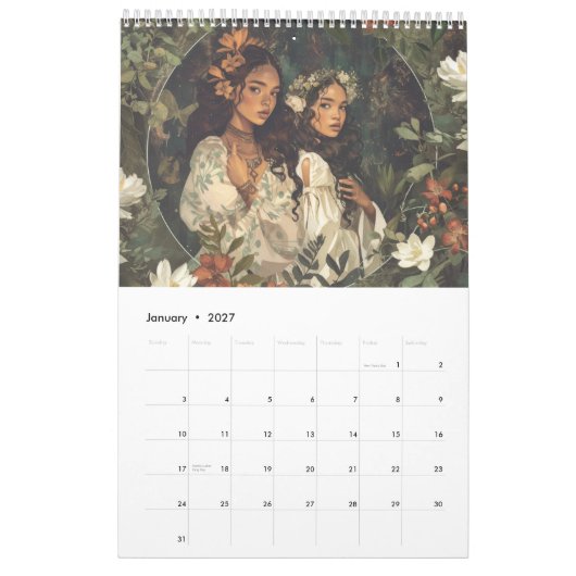 Mädchen im Garten 2026 Kalender (Jan 2027)