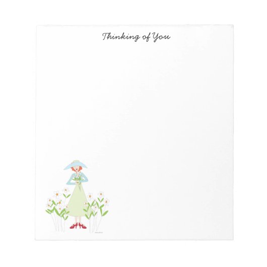 Mädchen im Garten der Morgenröte Notizblock (Vorderseite)