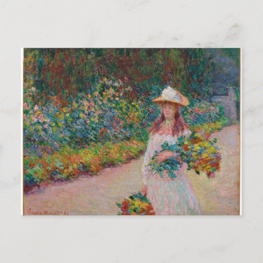 Mädchen im Garten Giverny, 1888 Postkarte (Vorderseite)