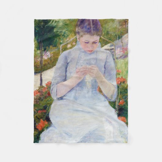Mädchen im Garten, Mary Cassatt Fleecedecke (Vorderseite)