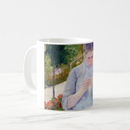 Mädchen im Garten, Mary Cassatt Kaffeetasse (Vorderseite Links)