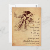 Mädchen im Garten Postkarte (Vorne/Hinten)