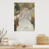 Mädchen im Garten von Mary Cassatt Poster (Küche)