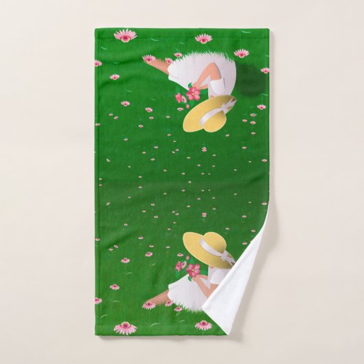 Mädchen im Gras Badhandtuch Set (Handtuch)