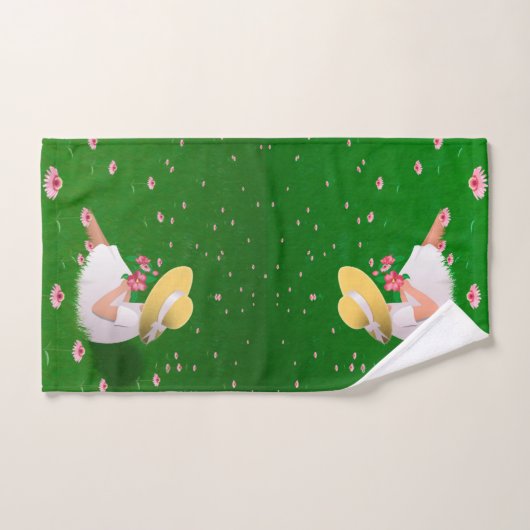 Mädchen im Gras Badhandtuch Set (Handtuch)