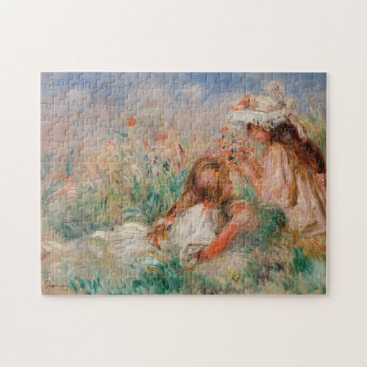 Mädchen im Gras | Pierre-Auguste Renoir Puzzle (Horizontal)