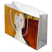 Mädchen im Grünen, Modigliani Große Geschenktüte (Rückseite Schrägansicht)