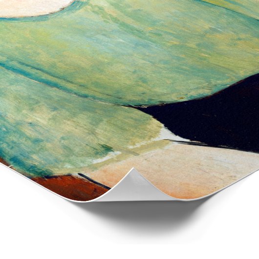 Mädchen im Grünen, Modigliani Poster (Ecke)