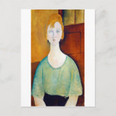 Mädchen im Grünen, Modigliani Postkarte (Vorderseite)
