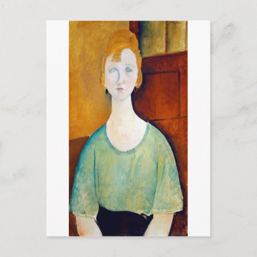 Mädchen im Grünen, Modigliani Postkarte (Vorderseite)
