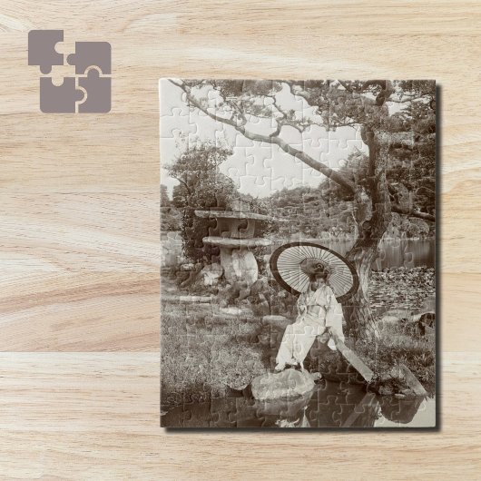 Mädchen im japanischen Zen-Garten Puzzle