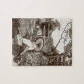 Mädchen im japanischen Zen-Garten Puzzle (Horizontal)