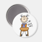 Mädchen im Klassenzimmer Magnet (Vorderseite/Rückseite)