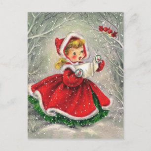 Mädchen im Kleid aus den 1950er Jahren Weihnachten