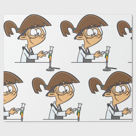 Mädchen im Labor Geschenkpapier (Flach)