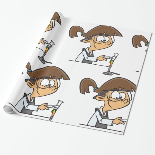 Mädchen im Labor Geschenkpapier (Ungerollt)
