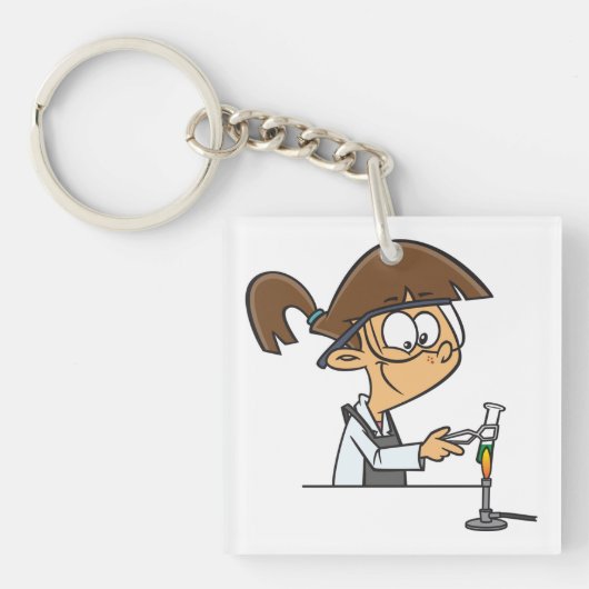 Mädchen im Labor Schlüsselanhänger (Vorderseite)