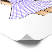 Mädchen im Lila Gingham Kariert Carried Pet Bunny Poster (Ecke)