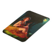 Mädchen im Mondlicht mit Banjo Ukulele Magnet (Linke Seite)