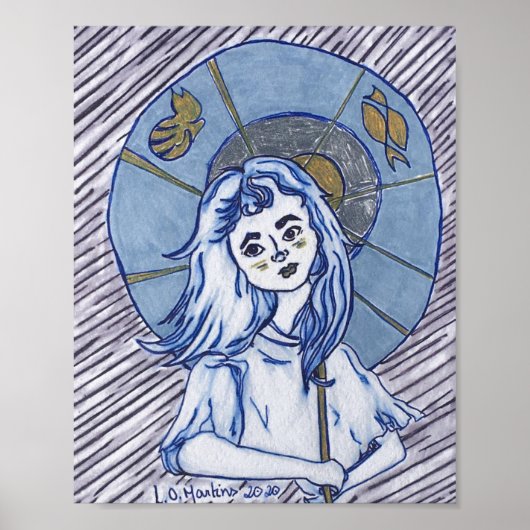 Mädchen im Parasol Poster (Vorne)