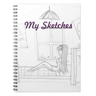 Mädchen im Raum-Skizze-Buch Notizblock