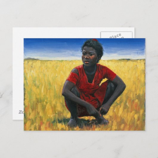 Mädchen im Rot 1992 Postkarte (Vorne/Hinten)