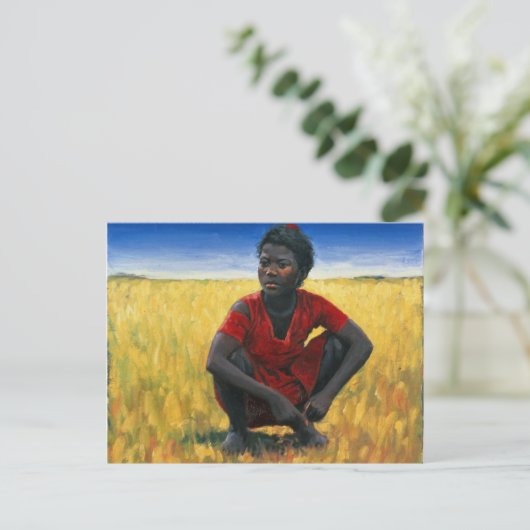 Mädchen im Rot 1992 Postkarte (Stehend Vorderseite)