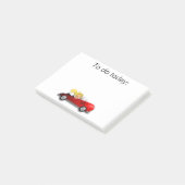 Mädchen im roten Auto Post It Notiz (angewinkelt)