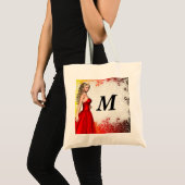 Mädchen im roten Kleid Tragetasche (Vorderseite (Produkt))