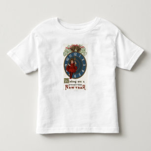 Mädchen im Roten Sitzen auf Uhr Kleinkind T-shirt