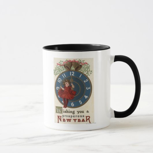 Mädchen im Roten Sitzen auf Uhr Tasse (Rechts)