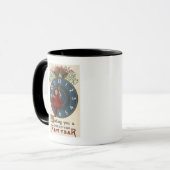Mädchen im Roten Sitzen auf Uhr Tasse (Vorderseite Links)