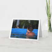 Mädchen im Schwimmbad Karte (Vorderseite)