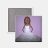 Mädchen im Silberkleid-Magnet Magnet (Vorderseite/Rückseite)