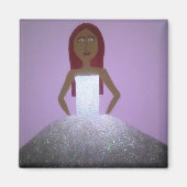 Mädchen im Silberkleid-Magnet Magnet (Vorne)
