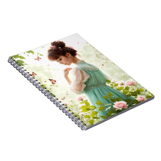 Mädchen im Sommergarten Notizblock (Rechte Seite)