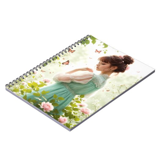 Mädchen im Sommergarten Notizblock (Linke Seite)